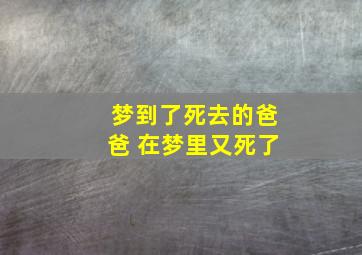 梦到了死去的爸爸 在梦里又死了